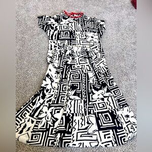 Vtg Jo Hardin Abstract Print Slit Midi Skirt Short Sleeve Top Co Ord Set Size 12